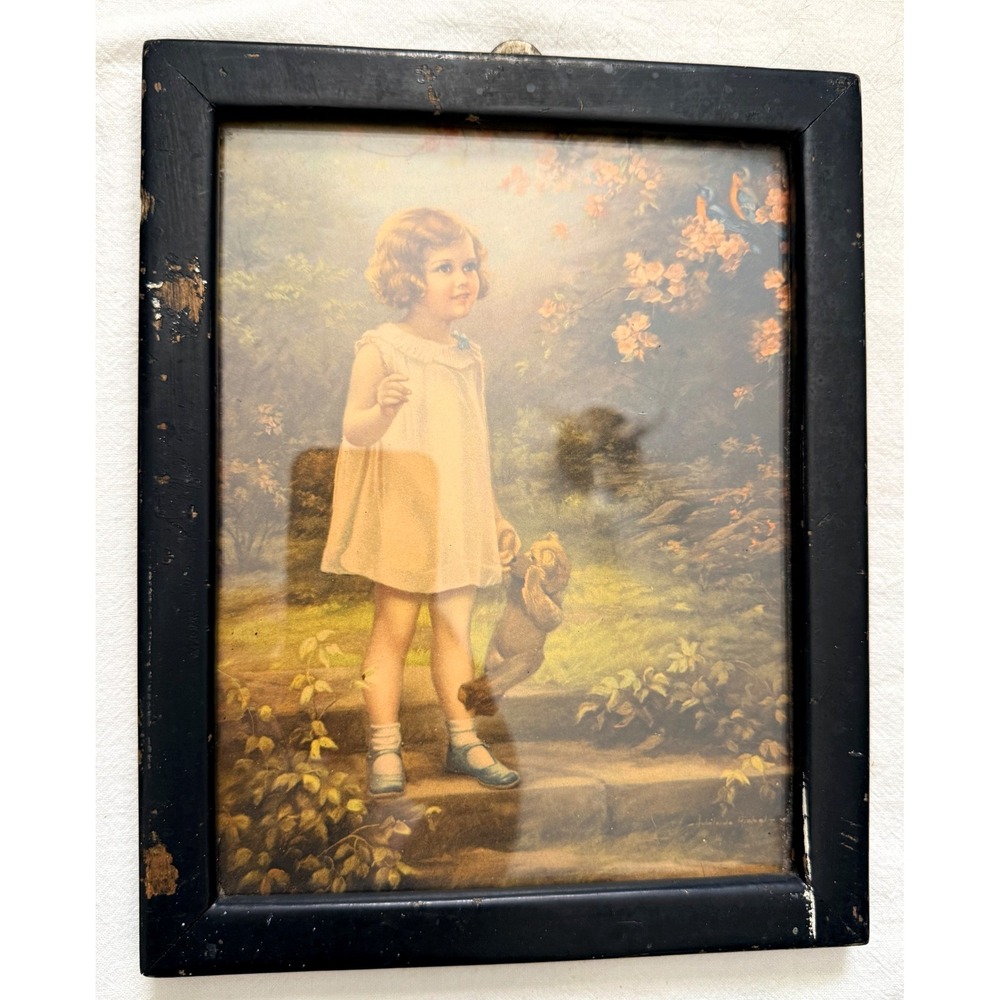 Vtg/Antique Gallery Wall Framed Print & Poem Lot of 6 As-Is TLC Motherhood 1920s - Picture 4 of 16